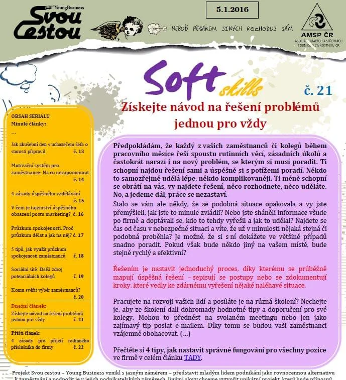 Soft skills zpravodaj – díl 21.